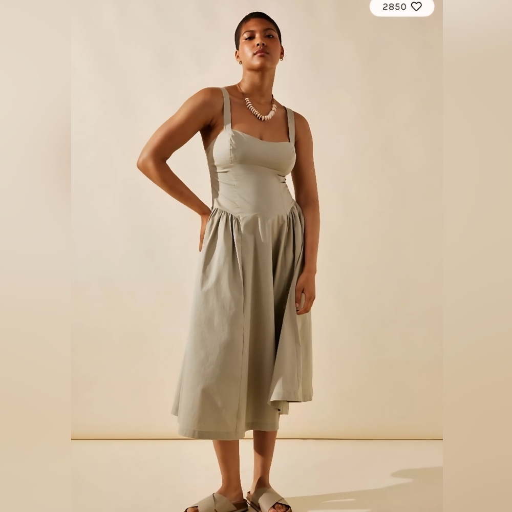 NWOT Free People Paolo Midi Dress in Tidal Foam